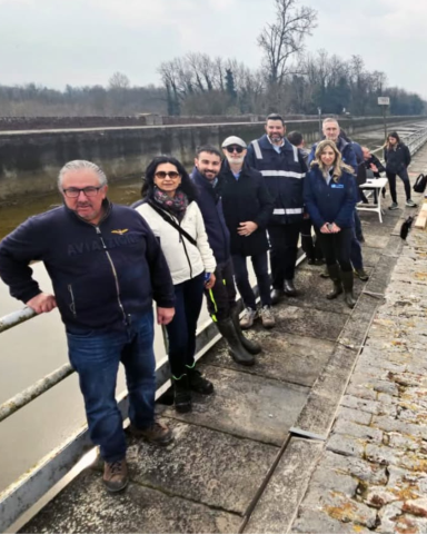 Sopralluogo presso il ponte-canale Cavour sulla Dora Baltea insieme ai tecnici di AIPo Torino